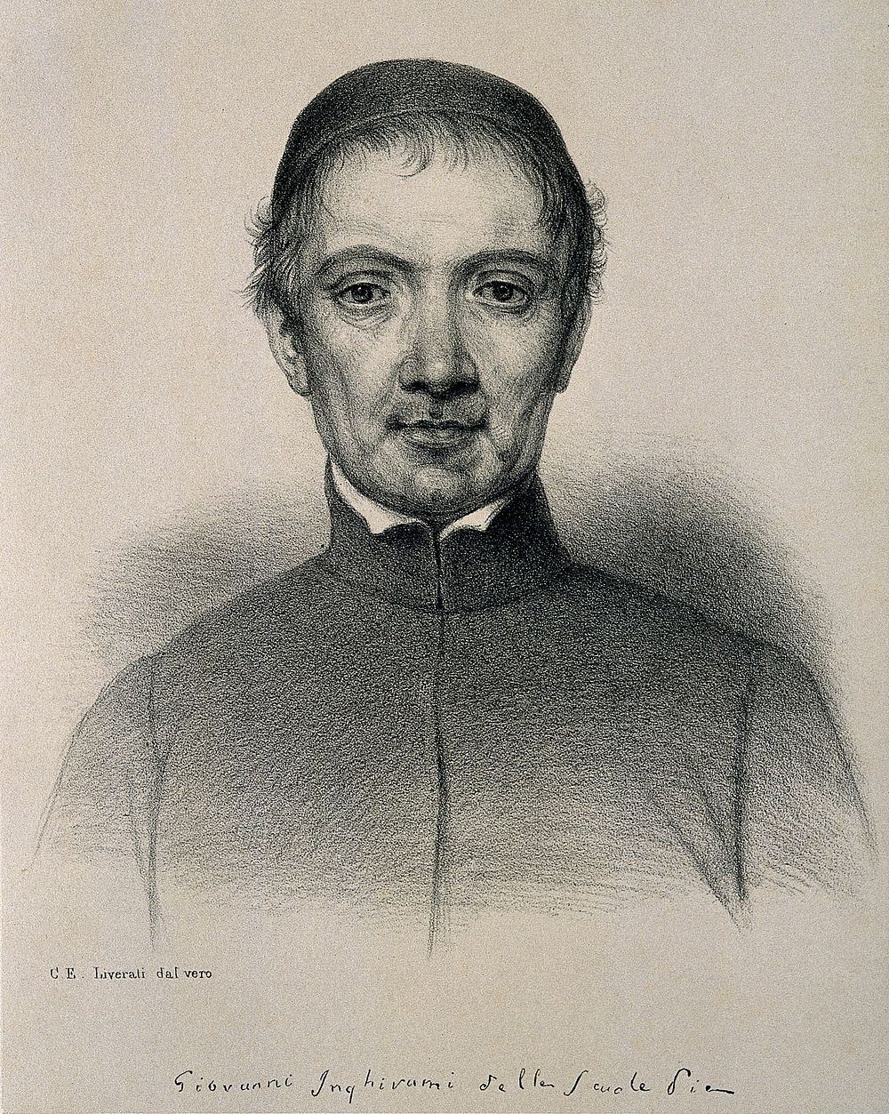 Giovanni Inghirami. Lithograph by C. E. Liverati, 1841, after himself.
