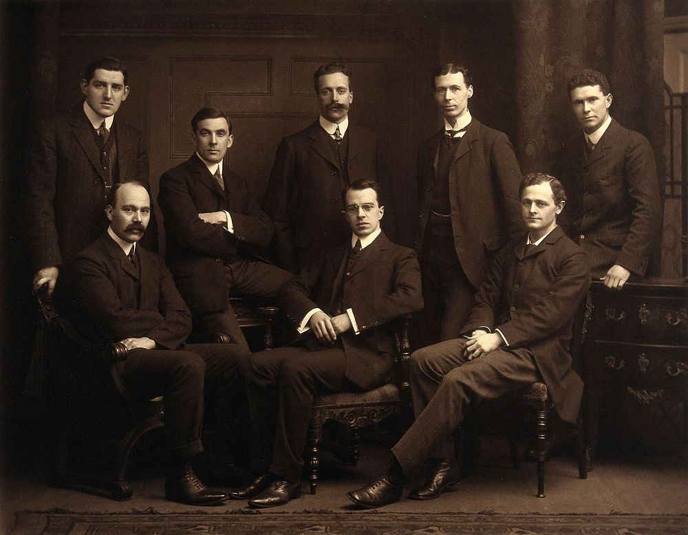 Charing Cross Hospital: a portrait of house surgeons. Photograph, 1906.