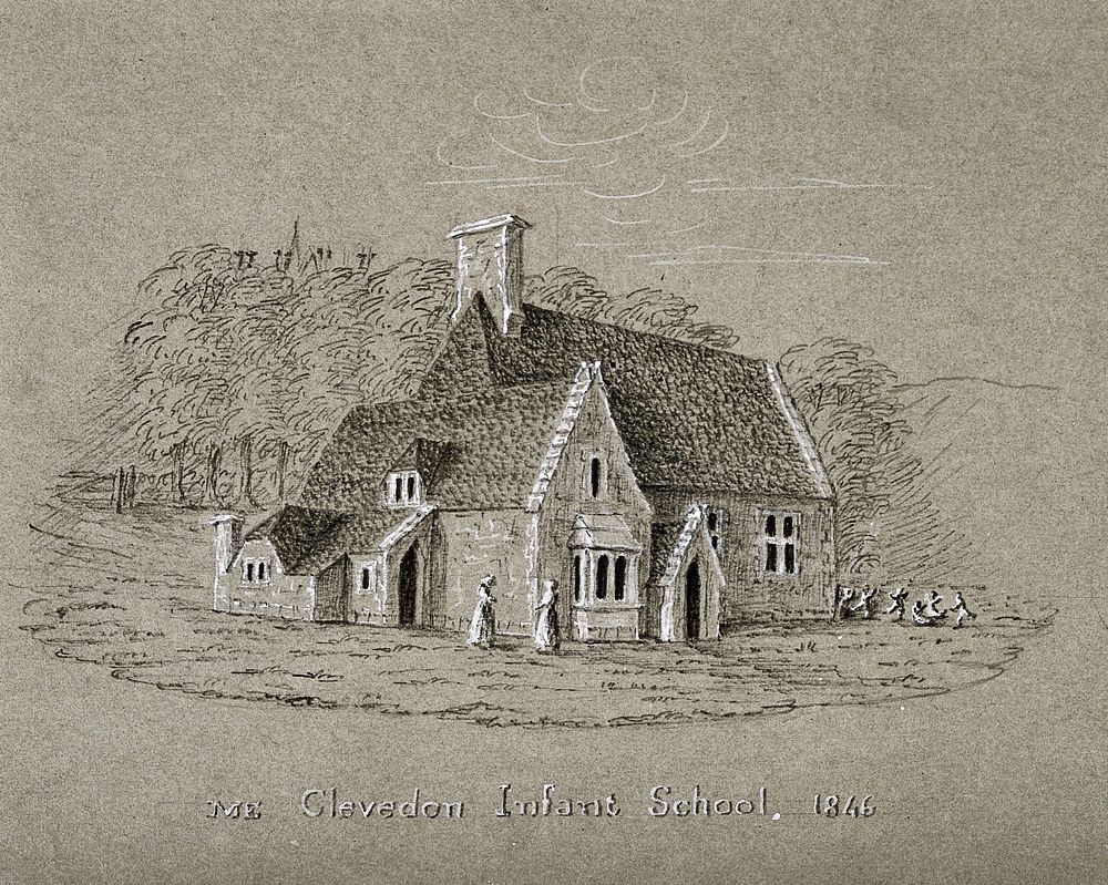 Clevedon Infant School. Pen and ink drawing, 1846.