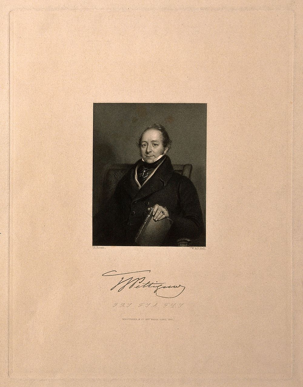 Thomas Joseph Pettigrew. Stipple engraving by W. & F. Holl after H. Room.