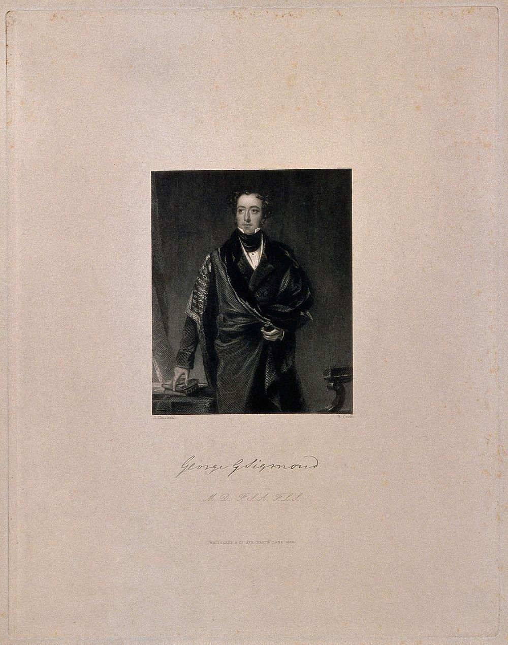George Gabriel Sigmond. Stipple engraving by H. Cook, 1839, after Harrison.