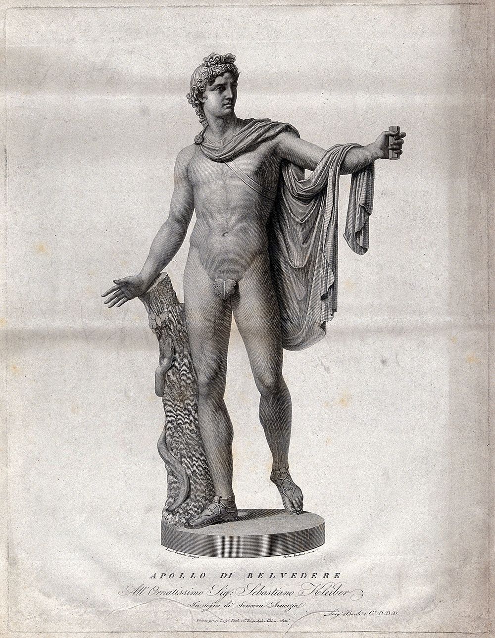 Apollo. Engraving by P. Fontana after L. Fineschi.