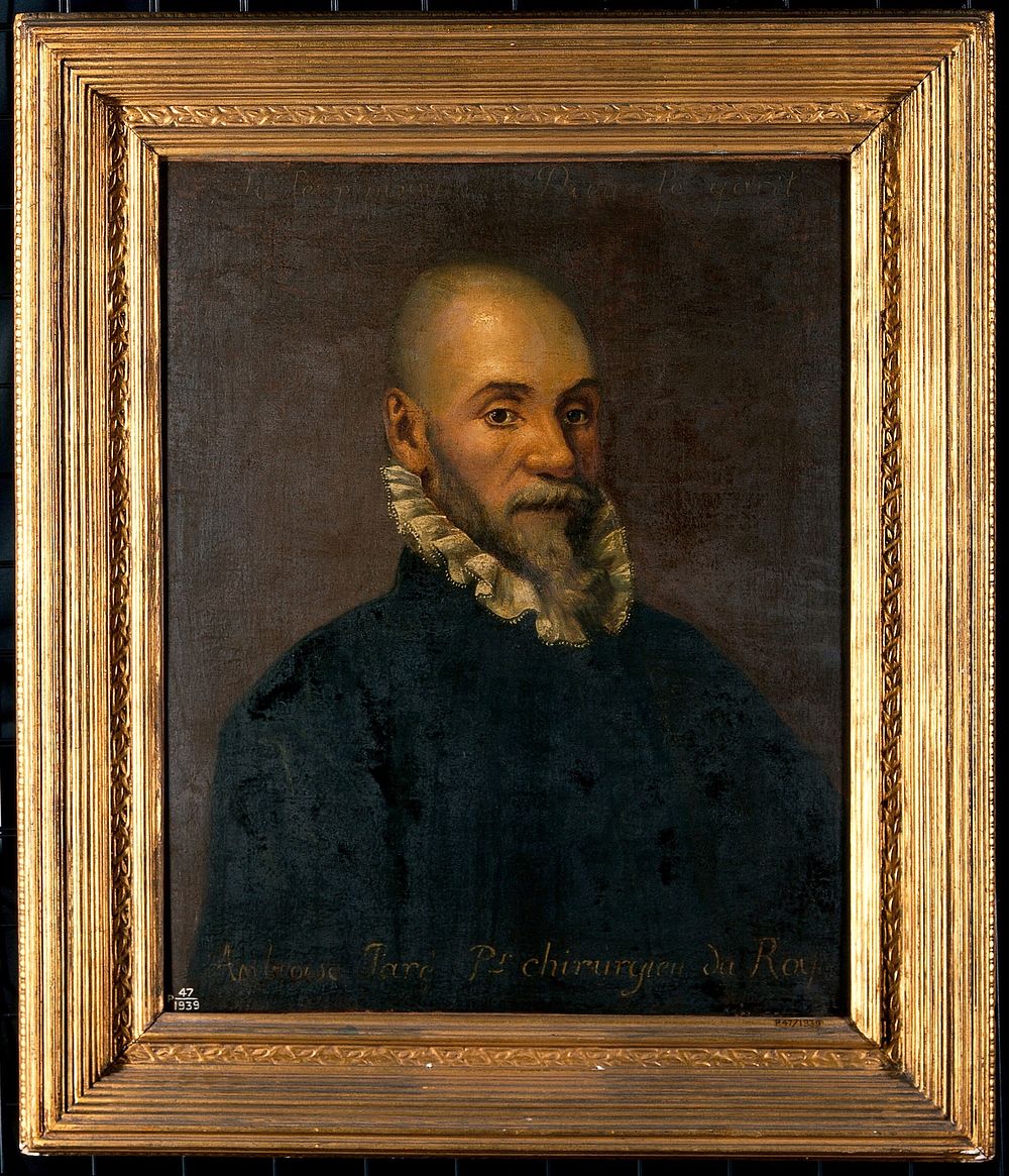 Ambroise Paré (1510-1590), surgeon. Oil painting by a French painter 17th  century.