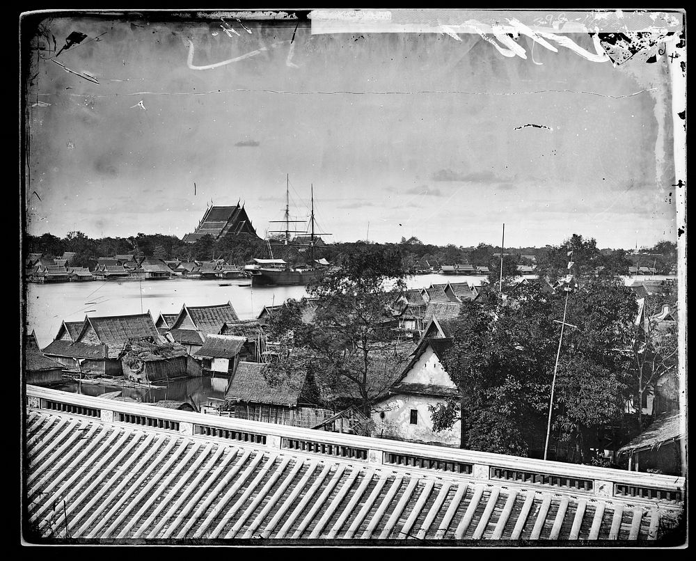 Chao Phraya river, Bangkok, Siam (Thailand). Photograph by John Thomson, 1865/1866.
