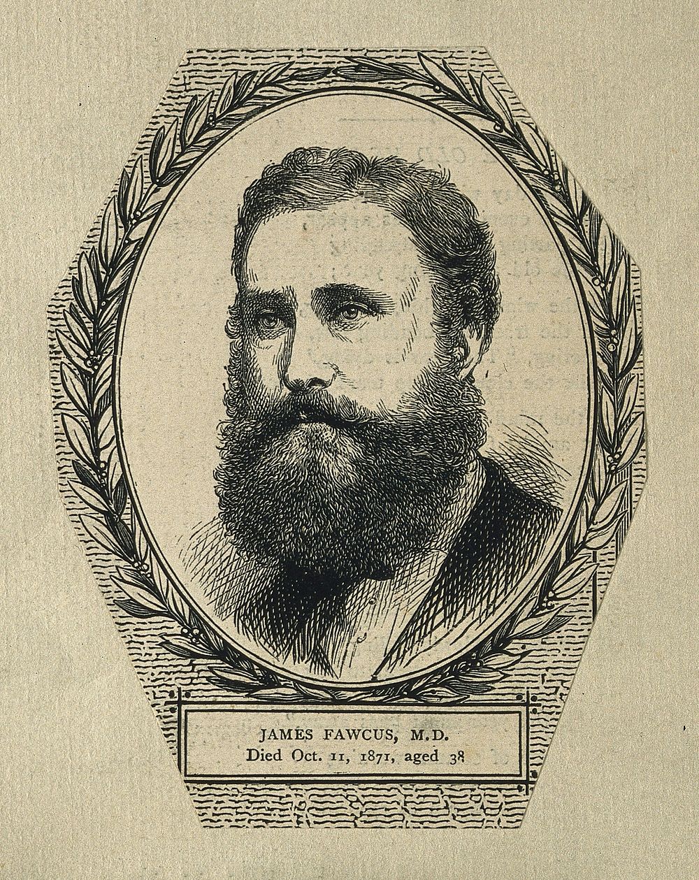 James Fawcus. Wood engraving.