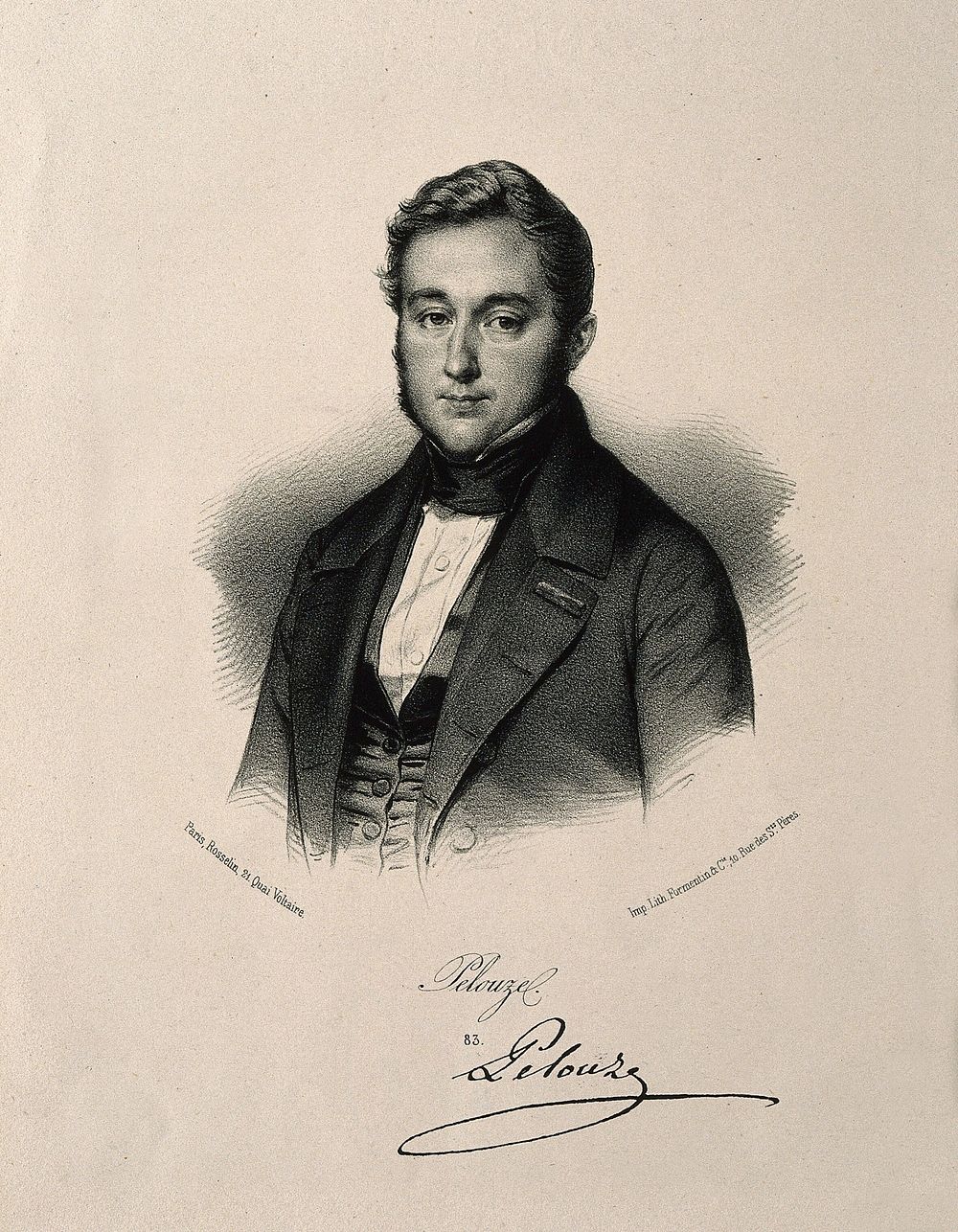Théophile-Jules Pelouze. Lithograph.