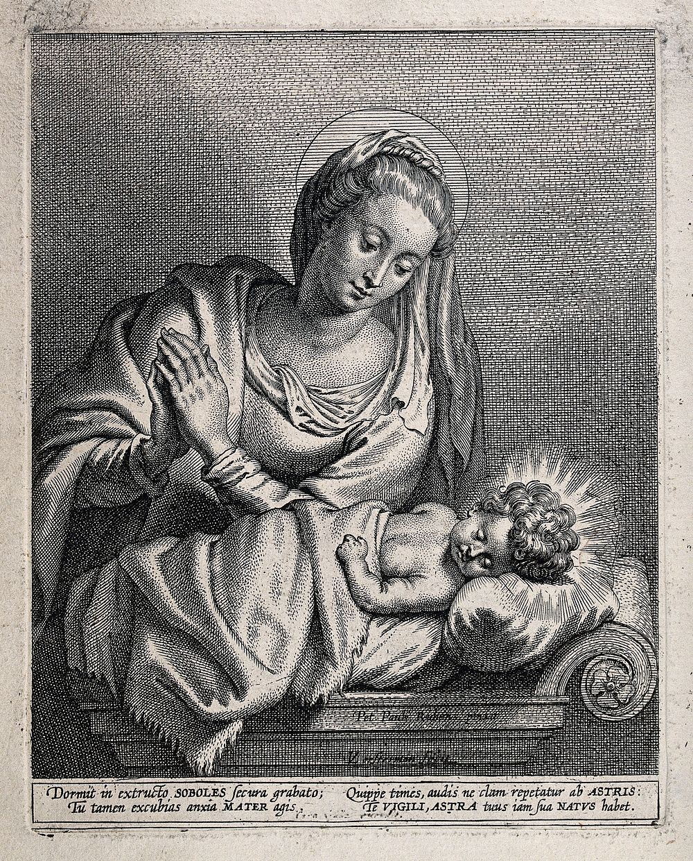 Saint Mary (the Blessed Virgin) with the Christ Child. Engraving by L.E. Vorsterman after Sir P.P. Rubens.