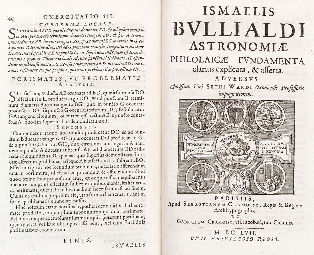 End pg Lineis Spiralibus/title Pg Astronomiae Philolaicae