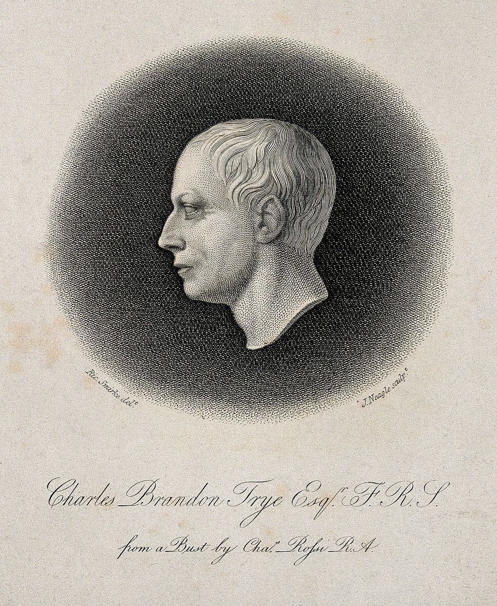 Charles Brandon Trye. Line engraving by J. Neagle after R. Smirke after C. Rossi.