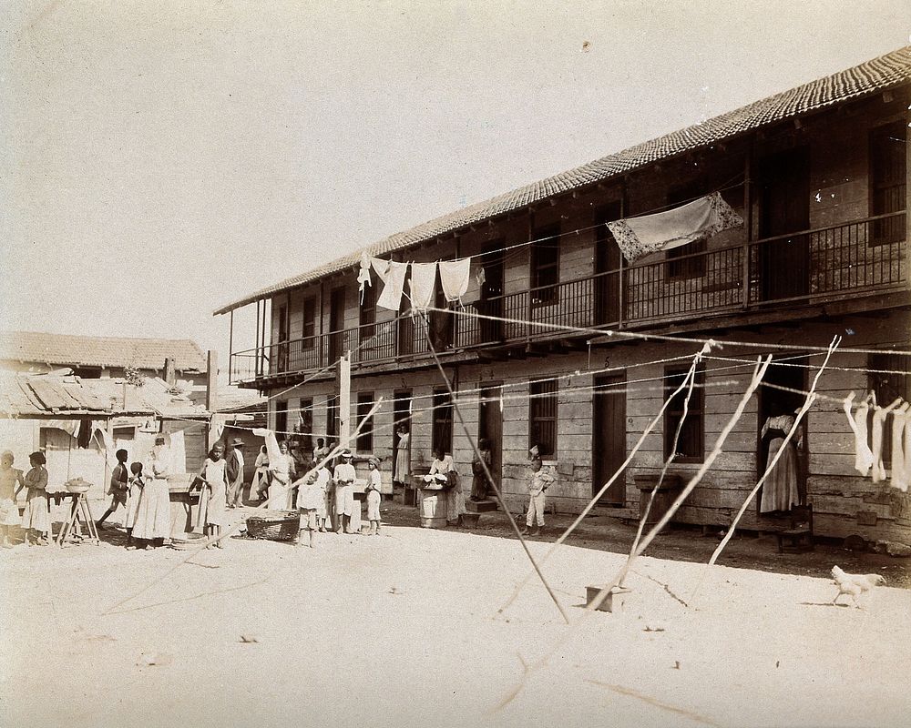 Tenement building 'Poloni', San Rafael Street, Corner Oquedo, Cuba: an exterior view of the building on laundry day, with…