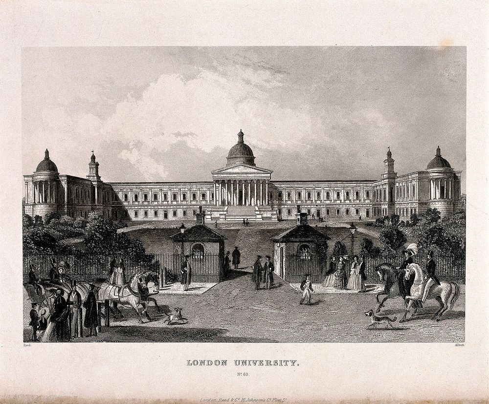 University College, London: the main building. Engraving by W. E. Albutt after D. C. Read.