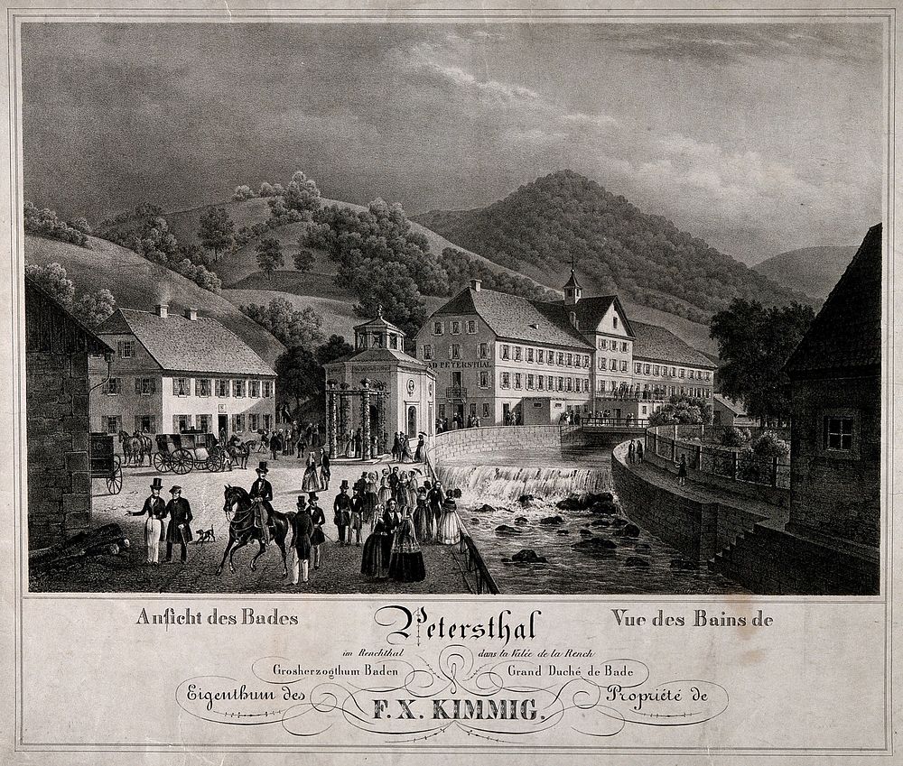 Bad Peterstal, Black Forest, Germany. Lithograph.