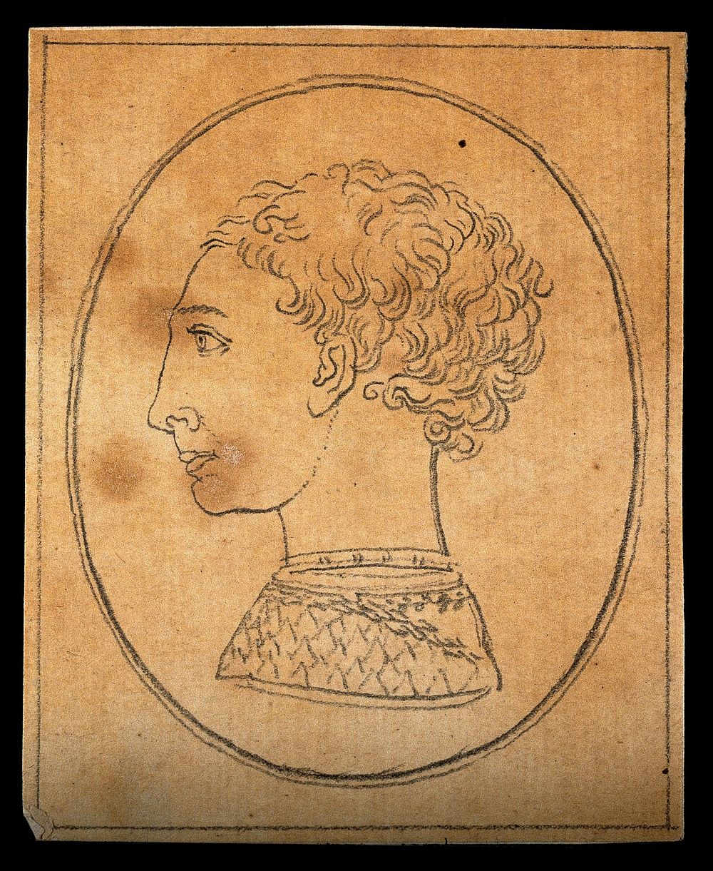 A physiognomy exemplifying what Lavater calls the 'homogeneity' of the face. Drawing, c. 1791.