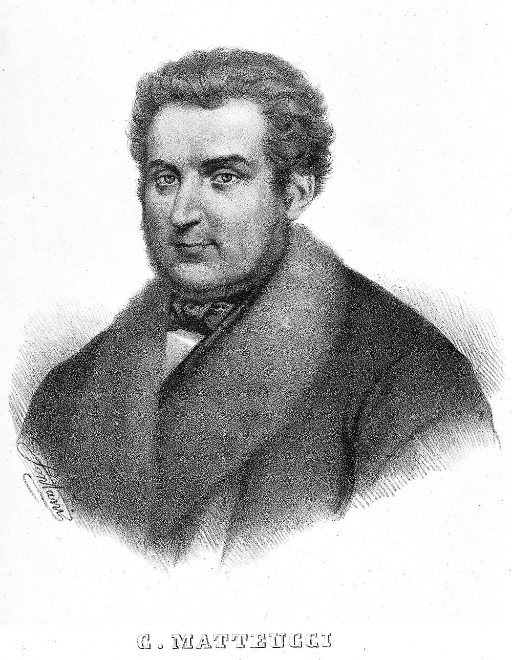 Carlo Matteucci. Lithograph N. Fontani, Free Photo Illustration