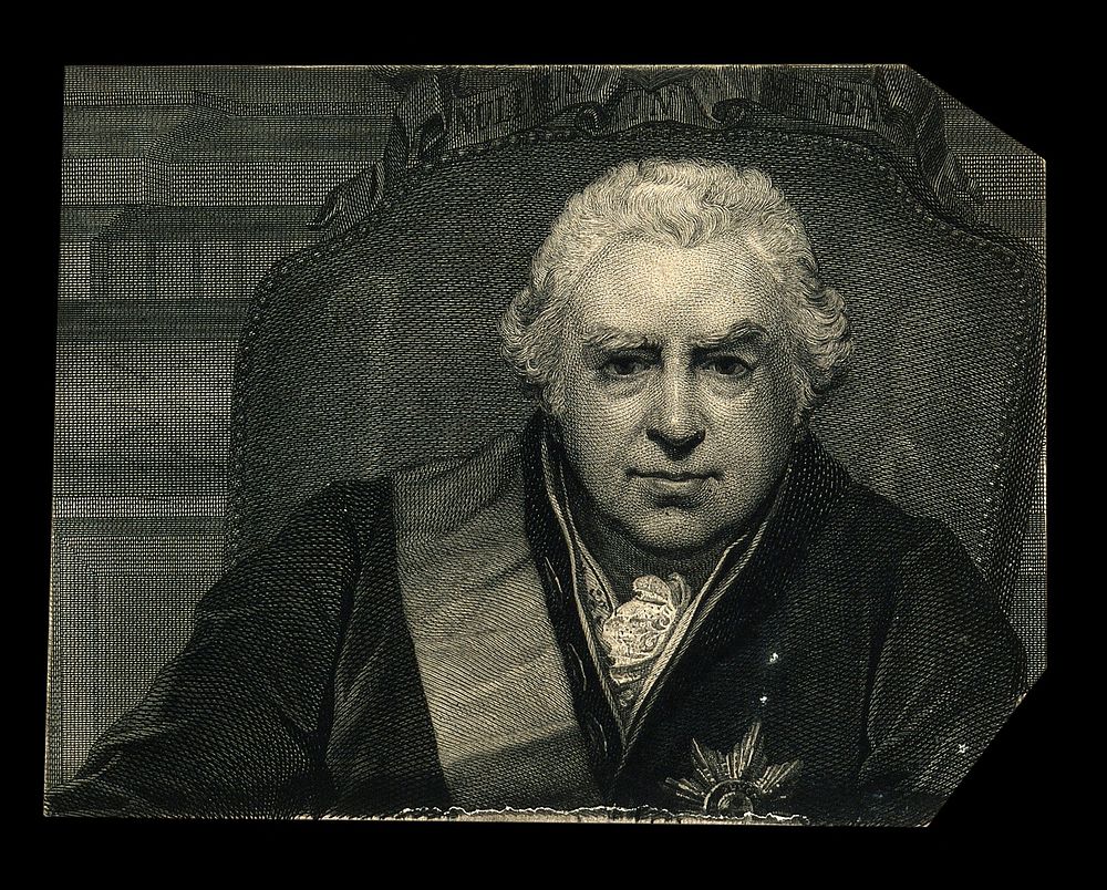 Sir Joseph Banks. Line engraving by N. Schiavonetti after T. Phillips.