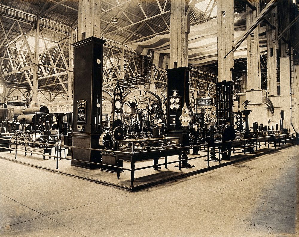The 1904 World's Fair, St. Louis, Missouri: the Palace of Machinery exhibits. Photograph, 1904.
