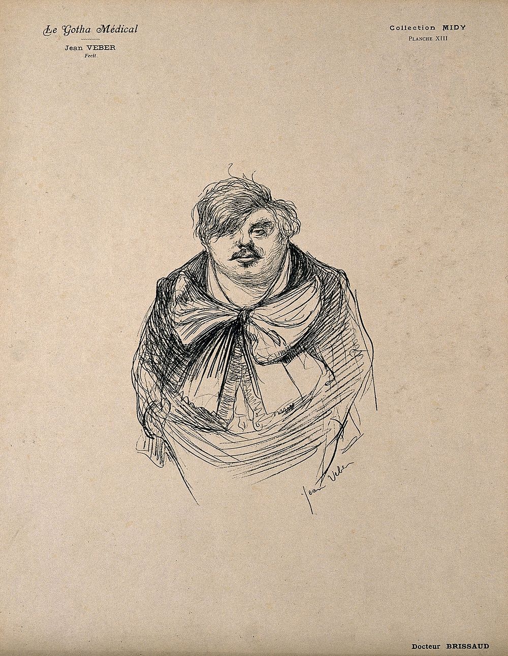 Edouard Brissaud. Reproduction of drawing [] by J. Veber.