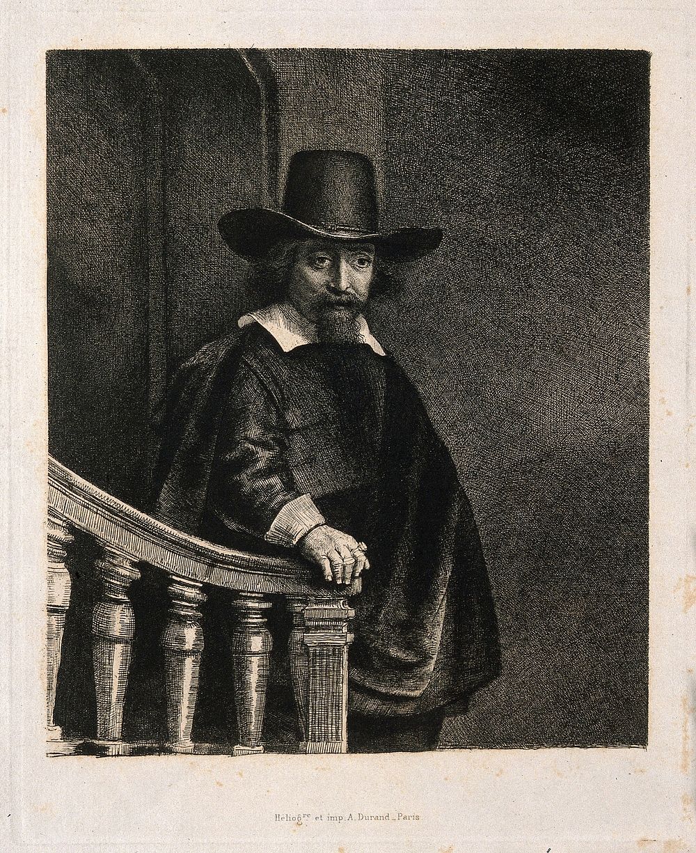 Ephraim Bonus. Reproduction of etching after Rembrandt.
