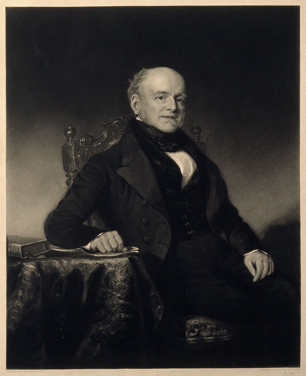 Edward Holme. Mezzotint by J. R. Jackson after W.B. Scott.