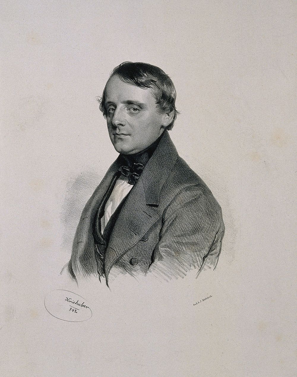 August, Ritter von Schaeffer. Lithograph by J. Kriehuber, 1842.
