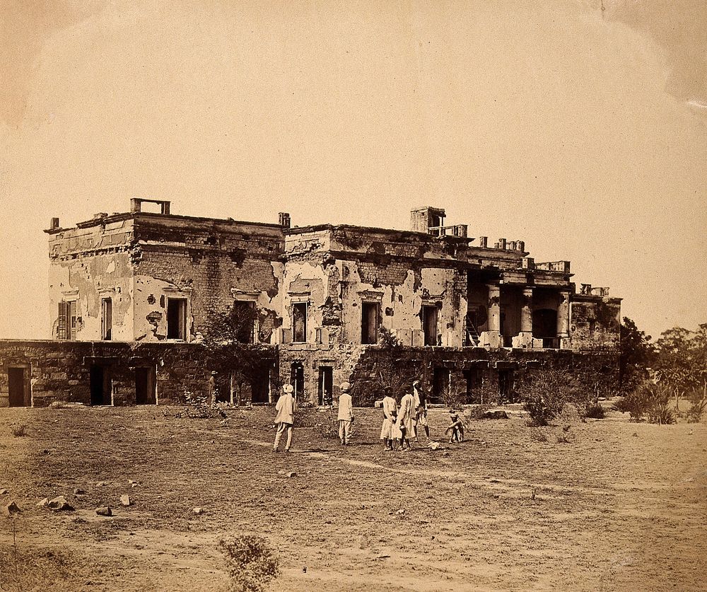 India: the ruins of Hindoo Rao's house. Photograph by F. Beato, c. 1858.