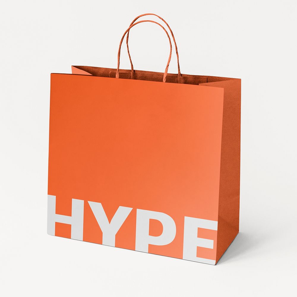 Orange shopping bag mockup psd