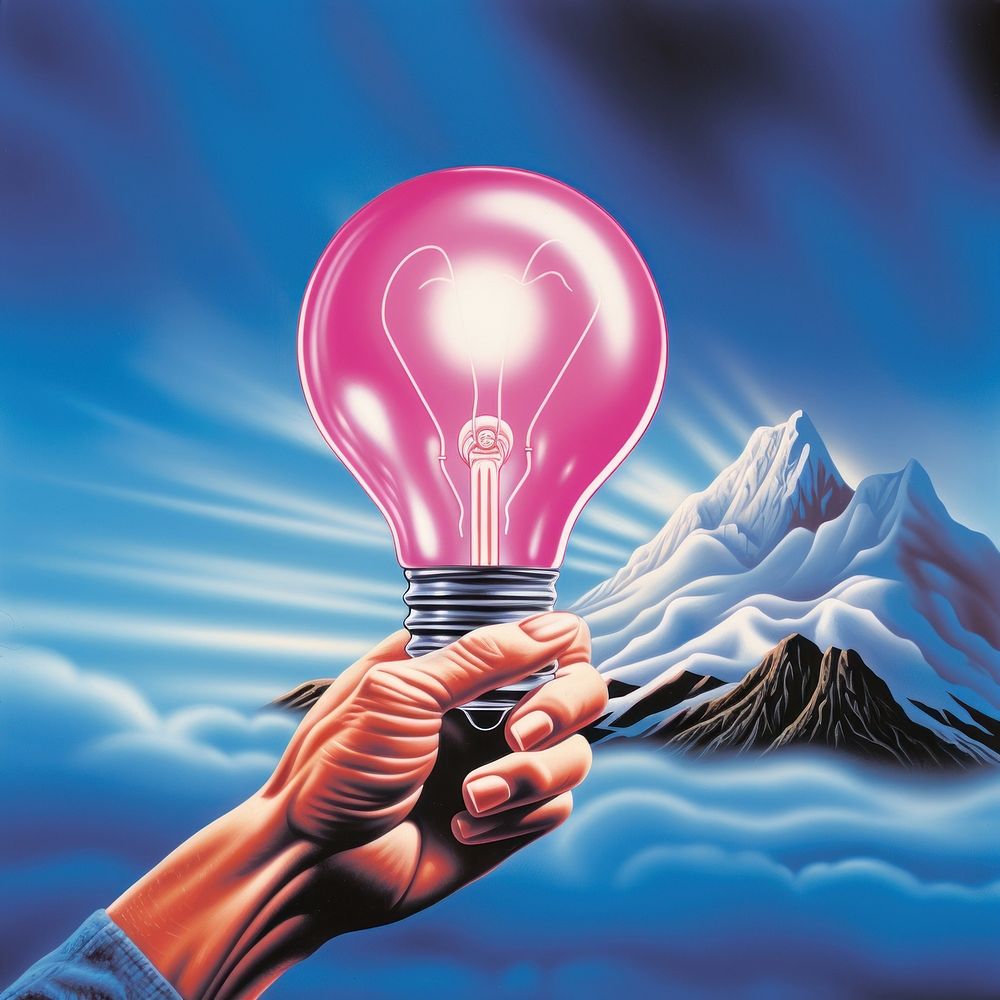 Hand holding light bulb lightbulb electricity illuminated.