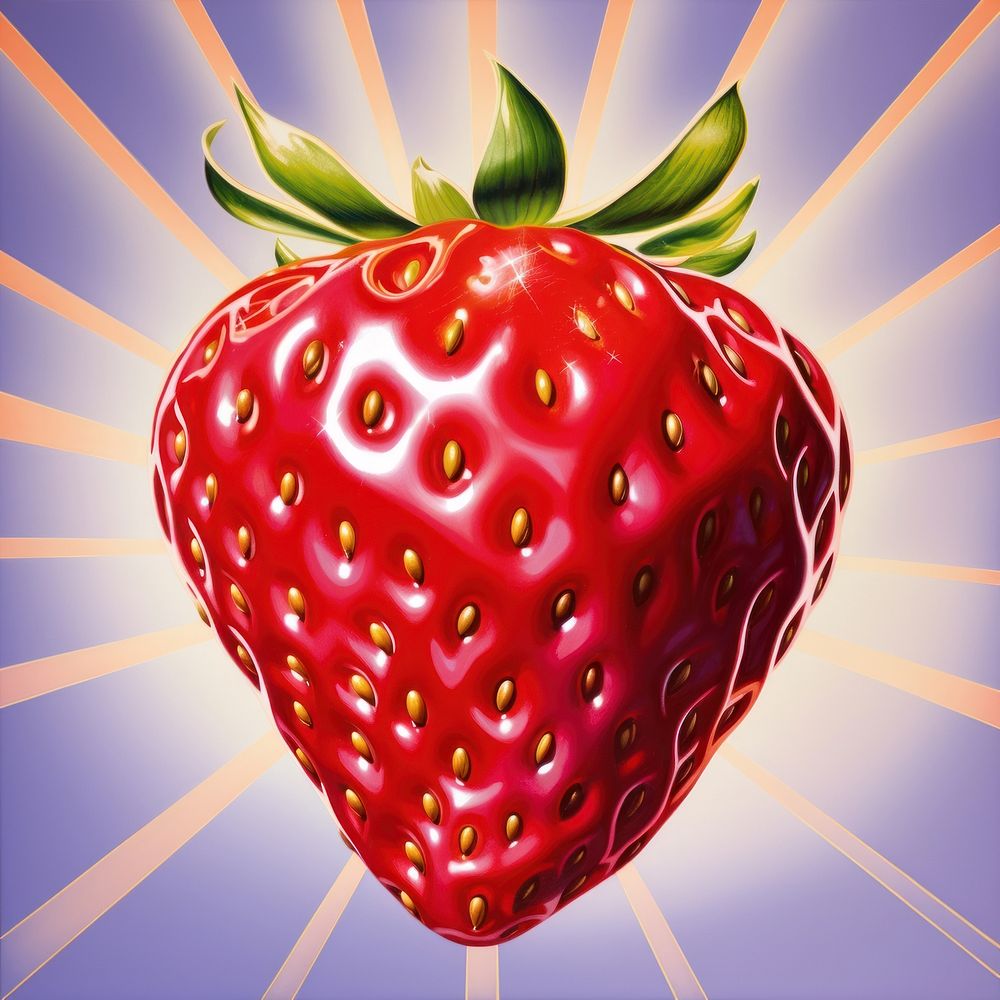 Airbrush art of strawberry fruit plant food.