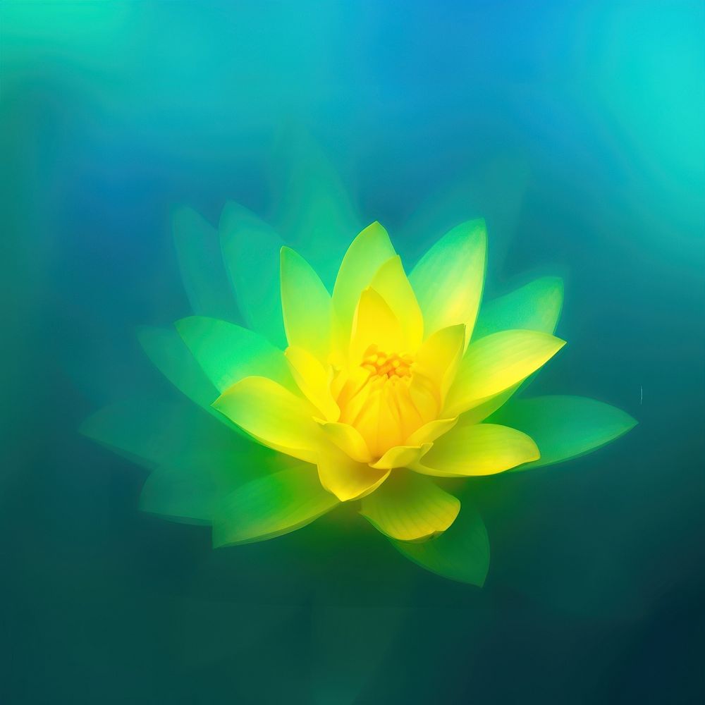 Abstract blurred gradient illustration Water lily flower yellow petal.