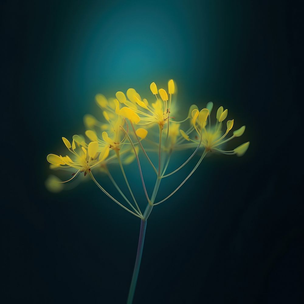 Abstract blurred gradient illustration Wild flower yellow plant inflorescence.