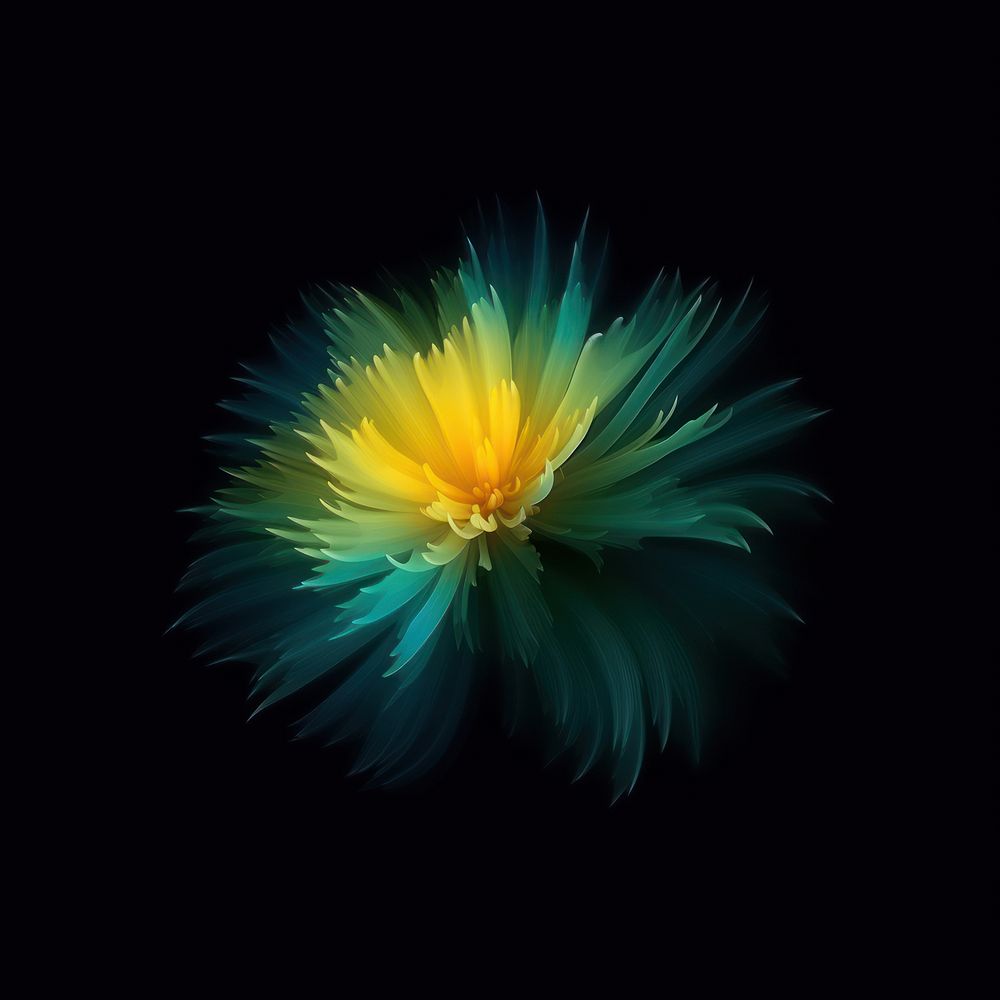 Abstract blurred gradient illustration Wild flower yellow petal inflorescence.