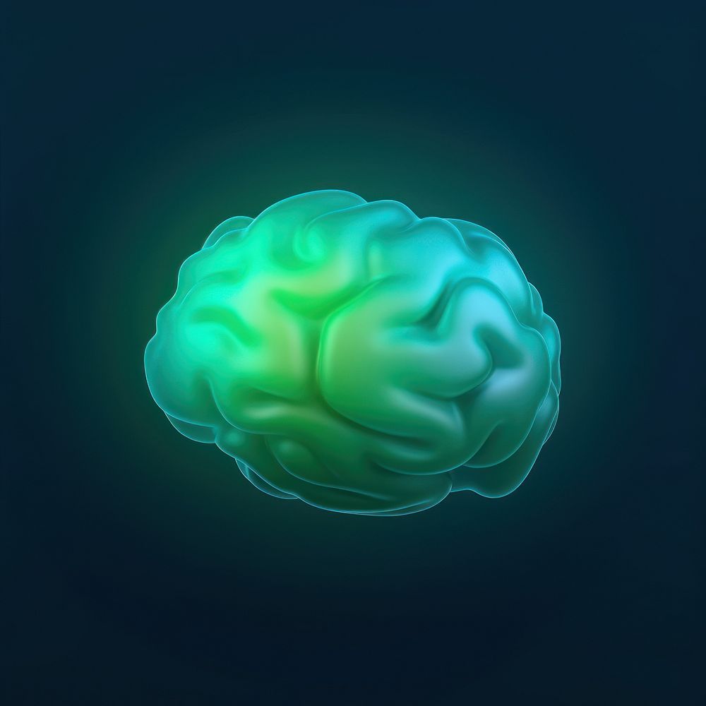 Abstract blurred gradient illustration Brain green brain blue.