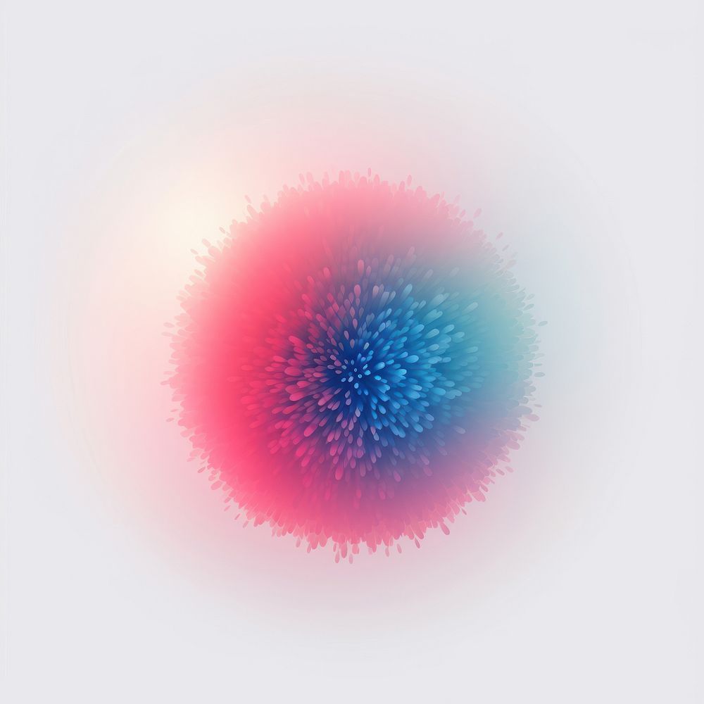 Abstract blurred gradient illustration flower sphere pink blue.
