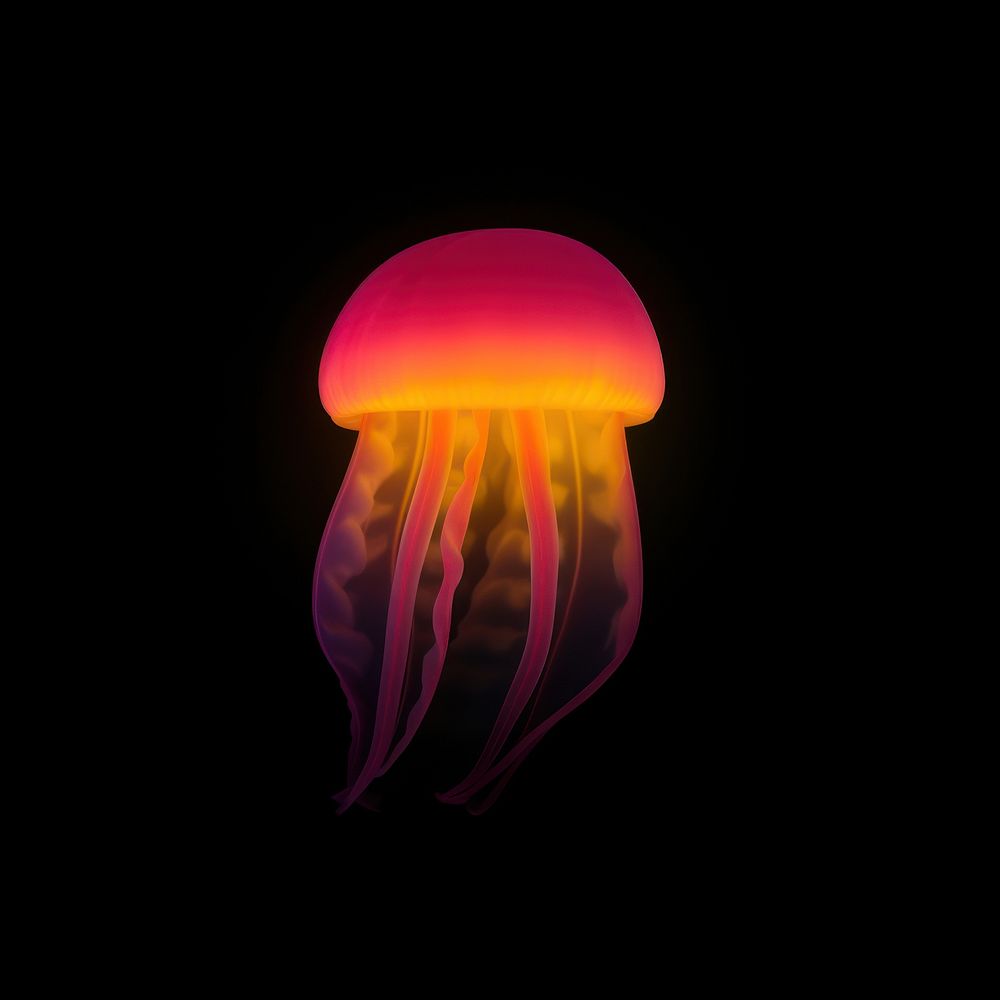 Abstract blurred gradient illustration jellyfish nature yellow night.