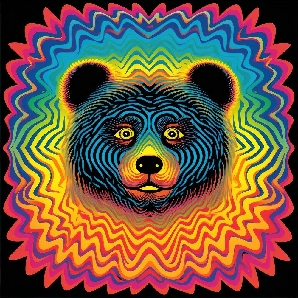 Teddy bear art abstract pattern.