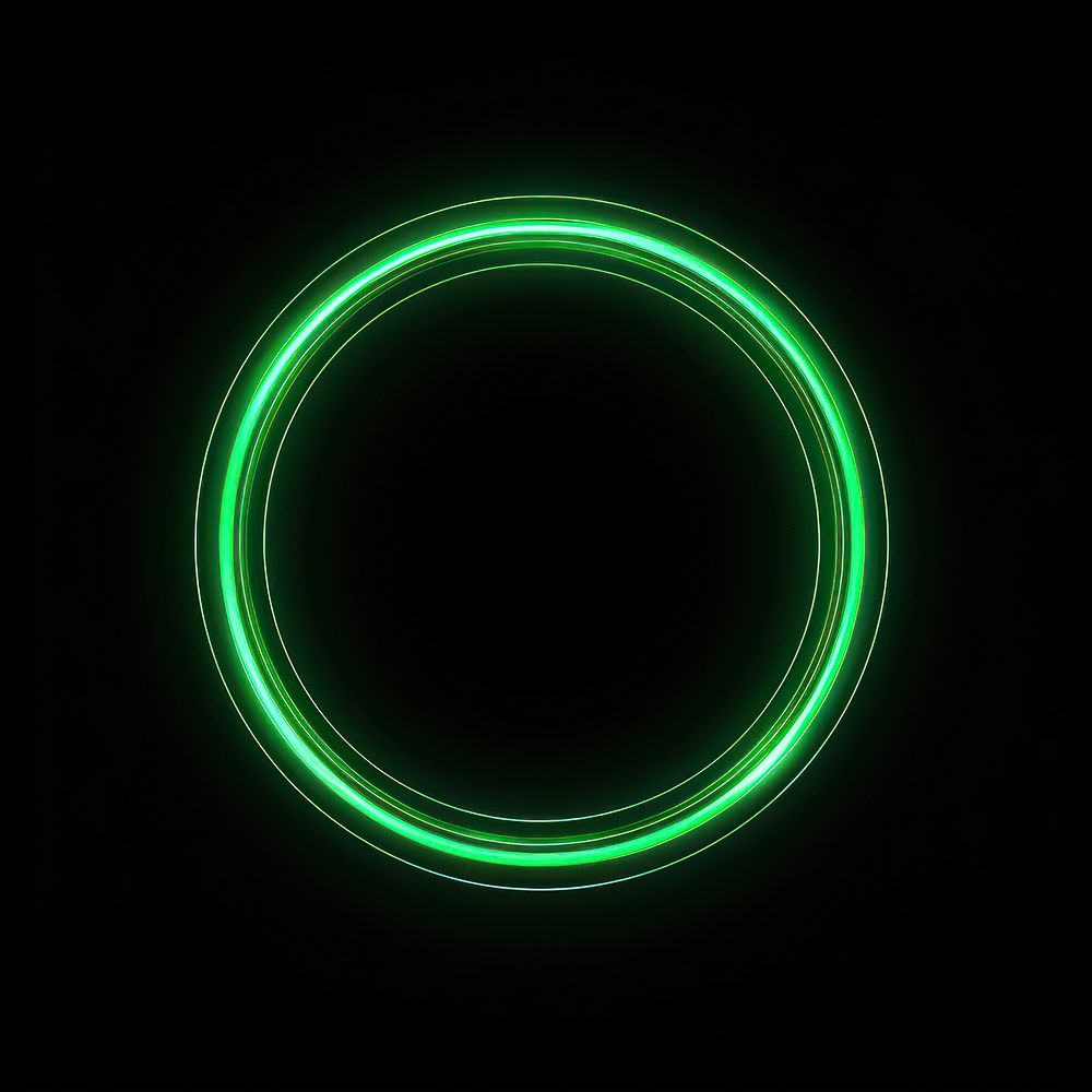 Green neon circular light illuminated technology.