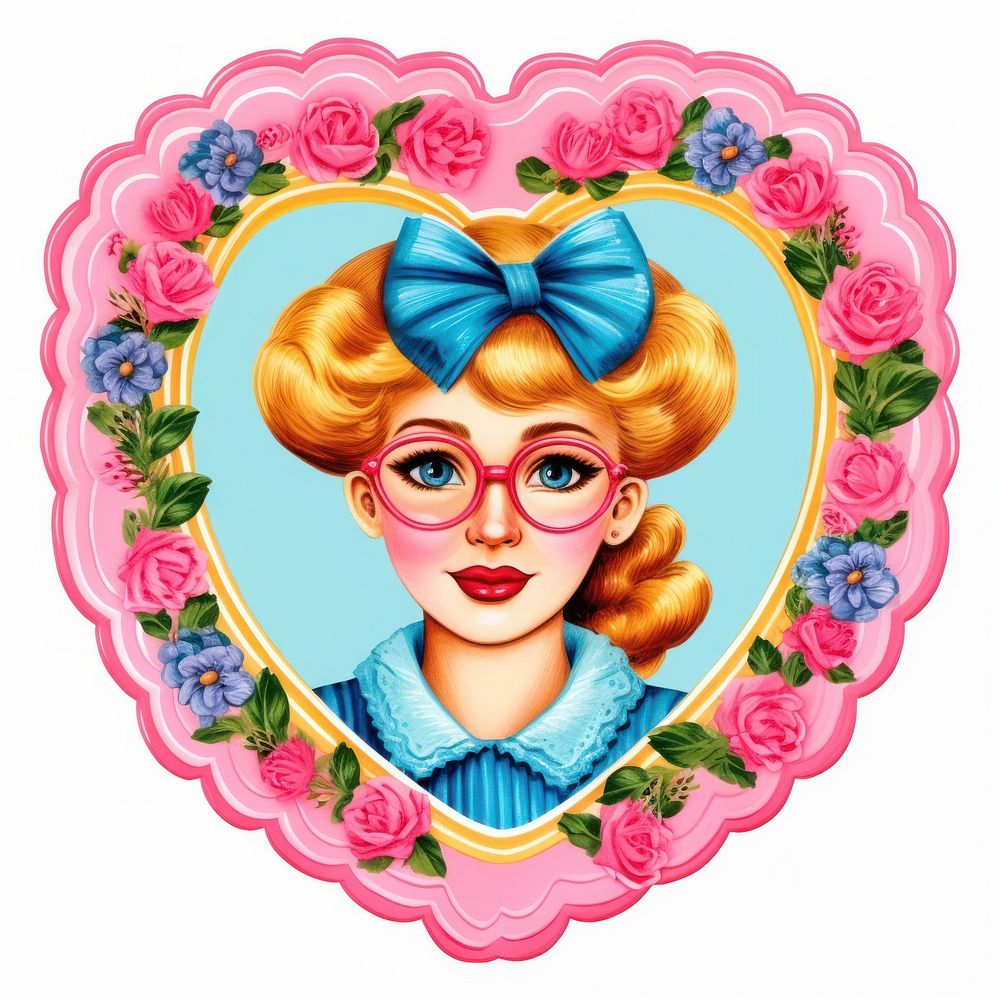 A woman printable sticker pattern heart representation.