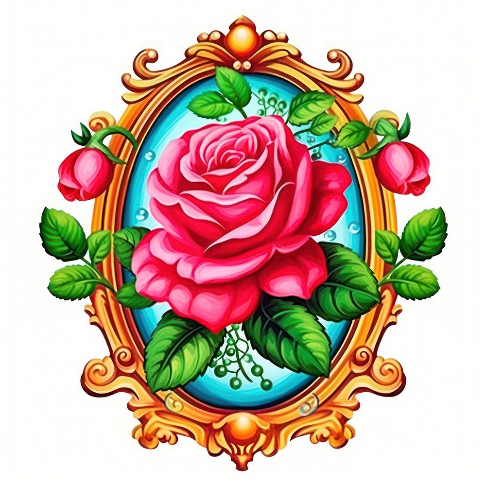 A red rose printable sticker pattern flower plant.