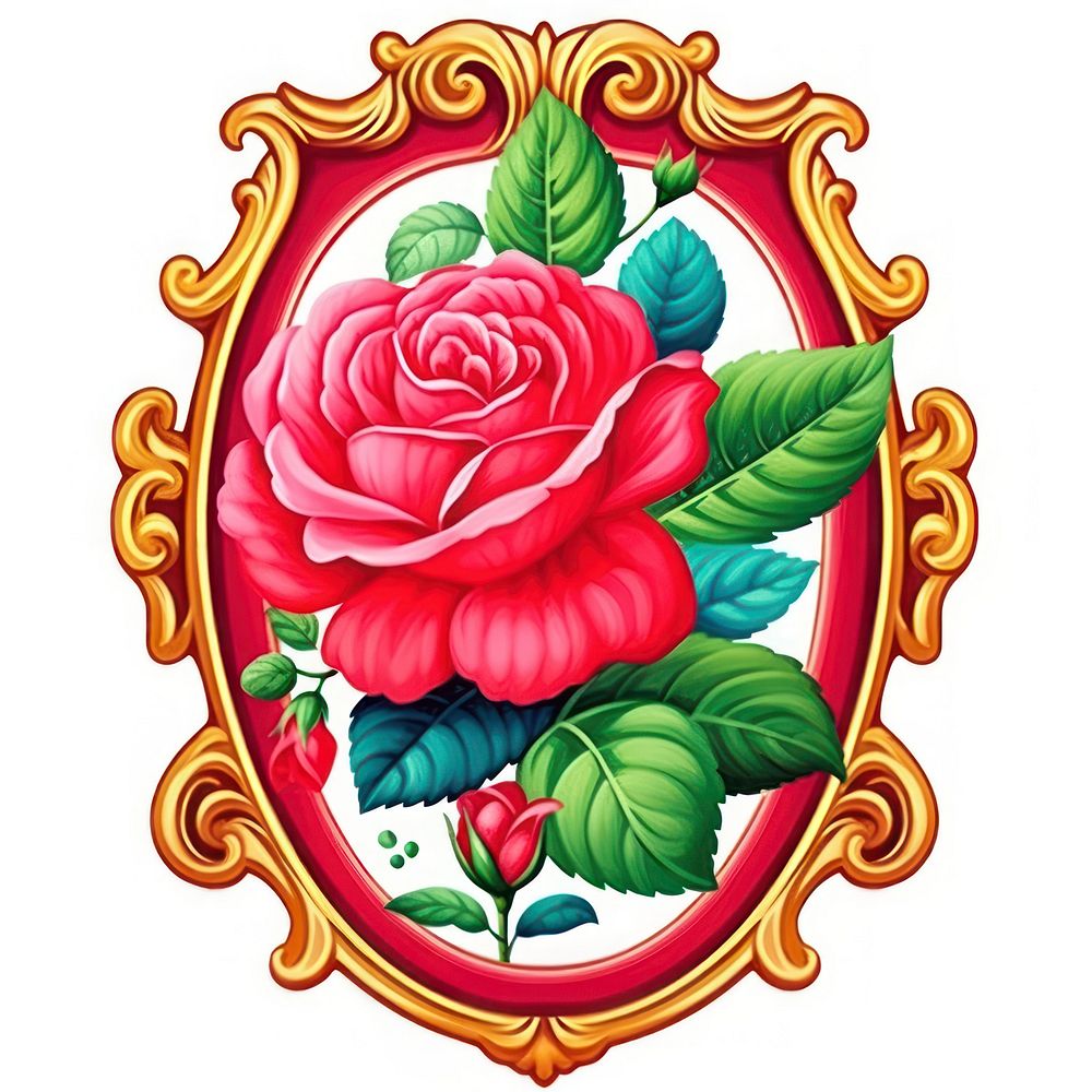 A red rose printable sticker pattern flower plant.