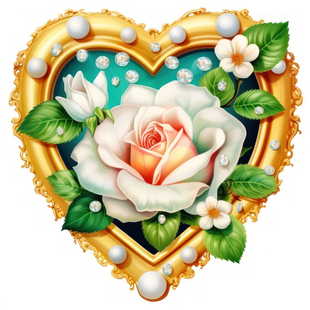 White rose printable sticker jewelry pattern flower.