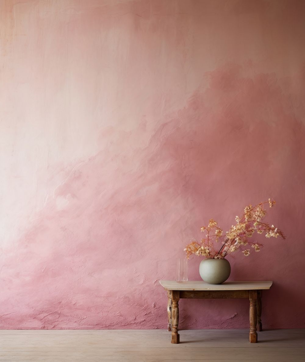 Pastel pink wall architecture painting.