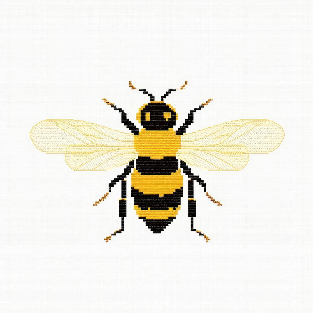 Cross stitch bee animal insect wasp.