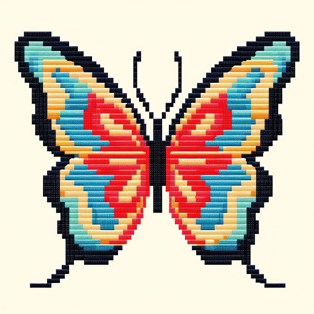Cross stitch butterfly pattern art creativity.
