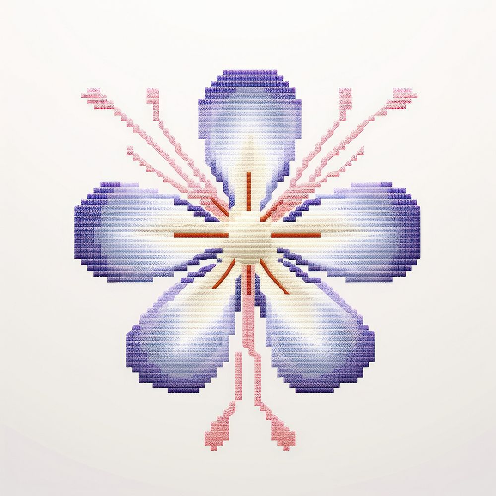 Cross stitch flower graphics pattern art.