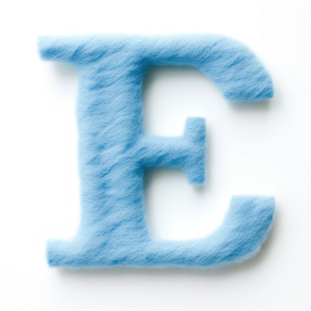 Letter text blue white background.