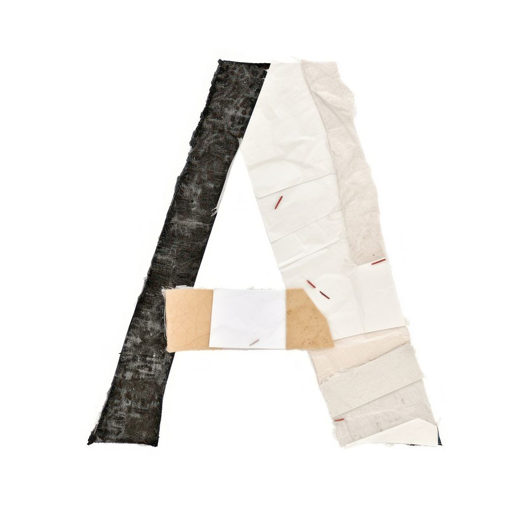 Alphabet A paper carft collage white background accessories outerwear.