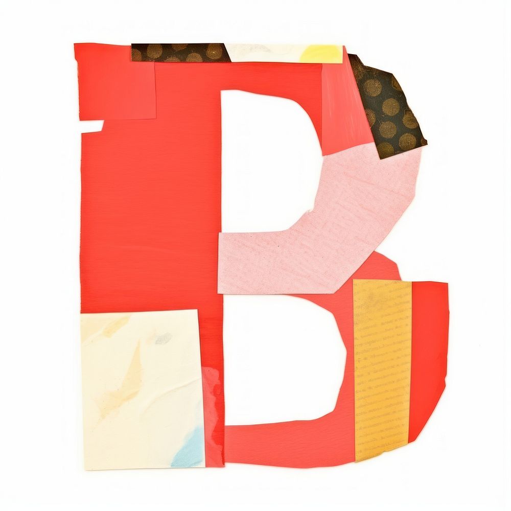 B paper carft collage white background creativity lifejacket.