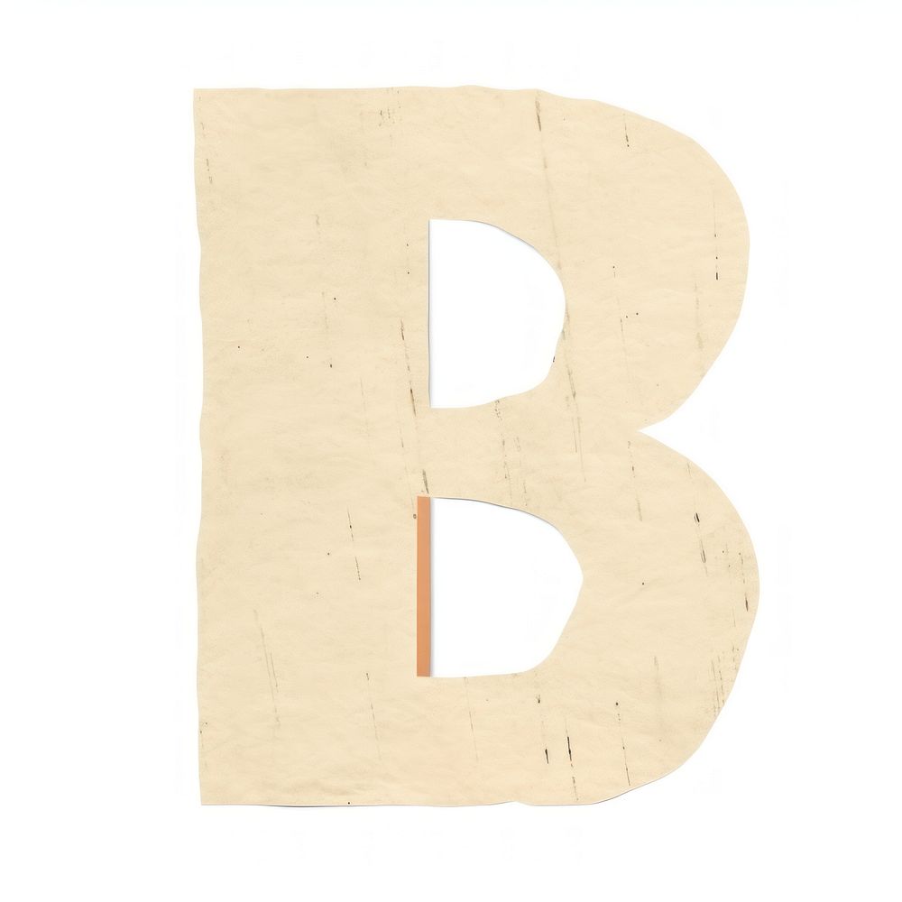 Alphabet B paper craft collage text white background circle.
