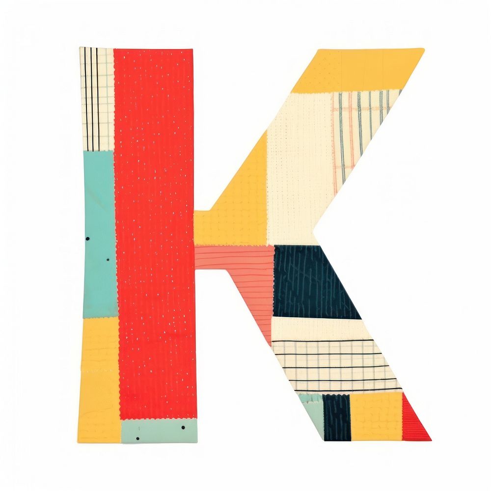 Alphabet K paper craft collage text backgrounds art.