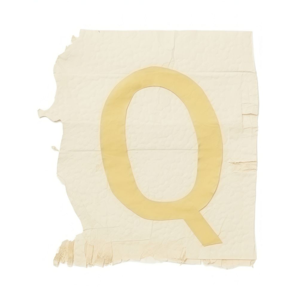 Alphabet Q paper craft text symbol white background.